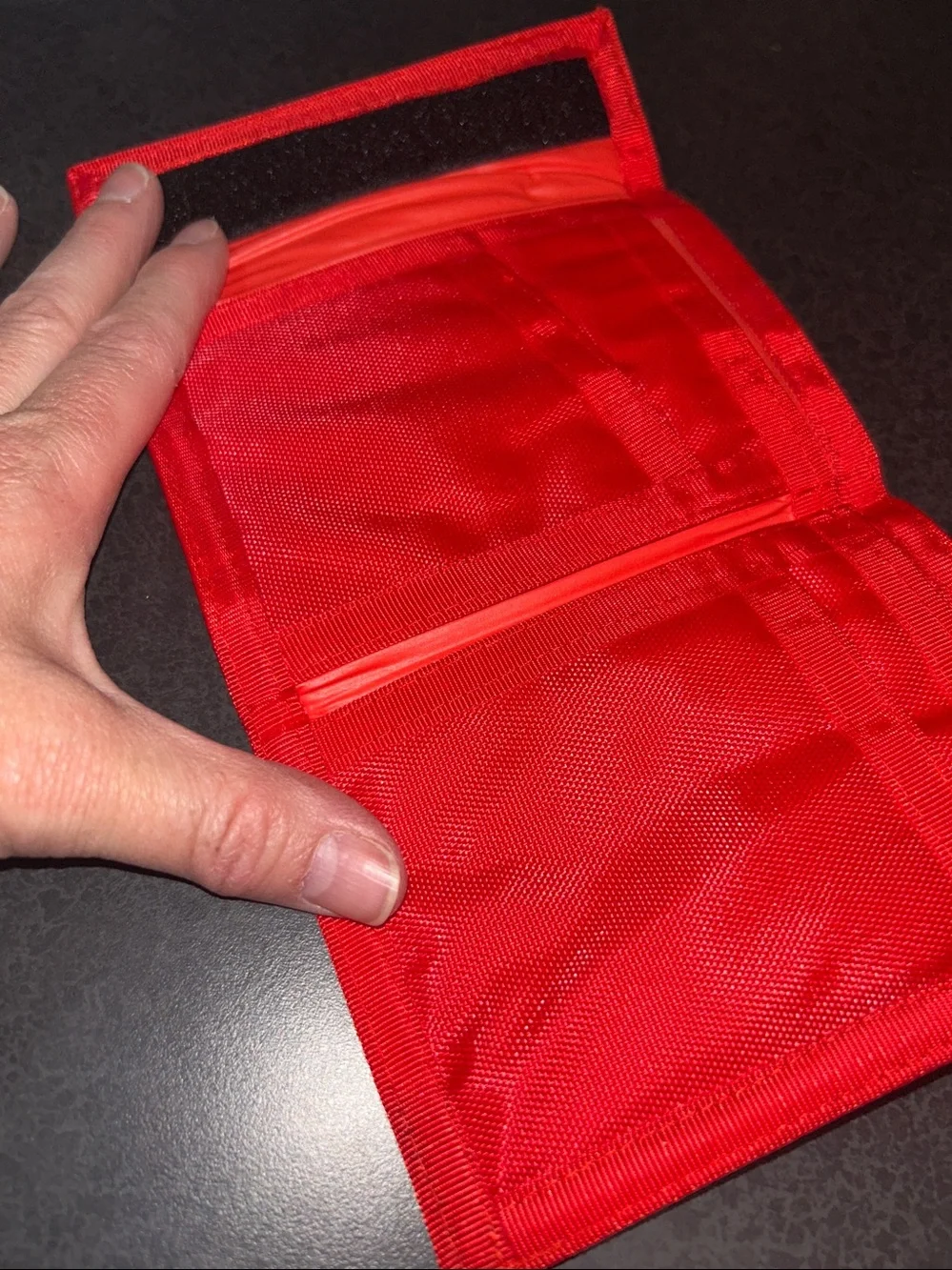 Retro 80s red Velcro wallet